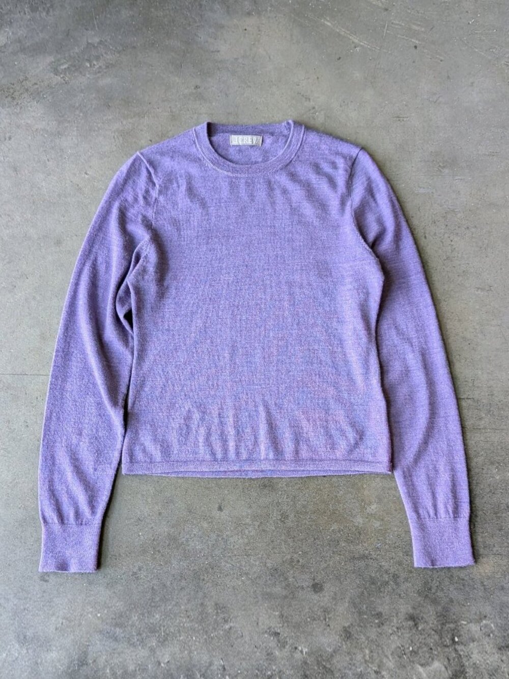 J. Crew Carolyn Fitted Crewneck Sweater in Merino Wool Purple